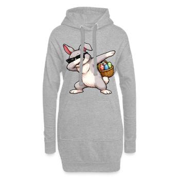Tamponnement du lapin de Pâques - Sweat-shirt à capuche long Femme - gris chiné - Devant