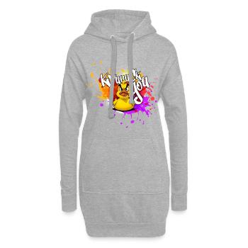 Graffiti Duck : Une explosion de couleurs - Sweat-shirt à capuche long Femme - gris chiné - Devant