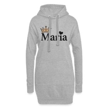Idée cadeau Mary Prénom Crown Heart - Sweat-shirt à capuche long Femme - gris chiné - Devant