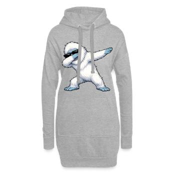 Tamponnement de Yéti - Sweat-shirt à capuche long Femme - gris chiné - Devant