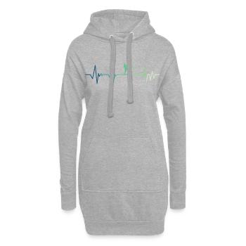 Fischerherzschlag-Angeln - Hoodie-Kleid - Grau meliert - Vorne
