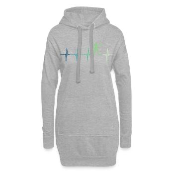 Bogenschießen Bogenschießen Herzschlag - Hoodie-Kleid - Grau meliert - Vorne