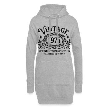 Vintage 1976 Refined To Perfection Geburtstag - Hoodie-Kleid - Grau meliert - Vorne