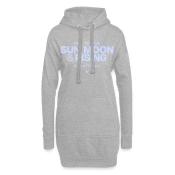 Sonne Mond Rising Spruch - Hoodie-Kleid - Grau meliert - Vorne