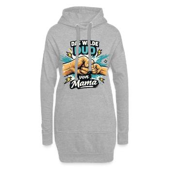 Das wilde Duo von Mama Mutter Kind Power Papa - Hoodie-Kleid - Grau meliert - Vorne