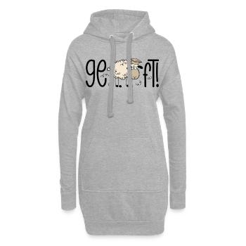 Geschafft! Lustiges Schaf Doktorhut Abschluss 2026 - Hoodie-Kleid - Grau meliert - Vorne