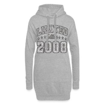 Limited Edition 2008 Vintage Geburtstag - Hoodie-Kleid - Grau meliert - Vorne
