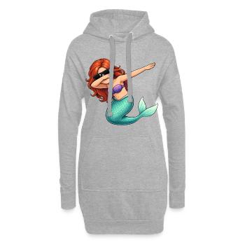 Tamponnement de la sirène - Sweat-shirt à capuche long Femme - gris chiné - Devant