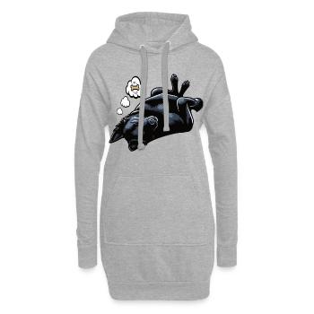 Schwarzer Schäferhund Schäferhundbesitzer  - Hoodie-Kleid - Grau meliert - Vorne
