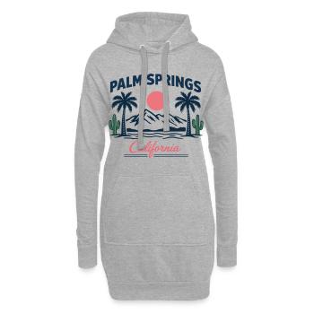 Palm Springs Palmen Sunset - Hoodie-Kleid - Grau meliert - Vorne