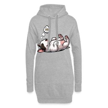 Miniatur Bullterrier Bully Bullterrierbesitzer - Hoodie-Kleid - Grau meliert - Vorne