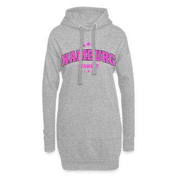 Chemise Hambourg pour femmes style universitaire rose - Sweat-shirt à capuche long Femme - gris chiné - Devant