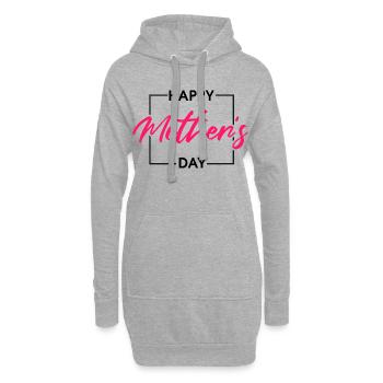 Happy Mothers Day Elegant Pink Script Design - Hoodie Dress - heather grey - Front