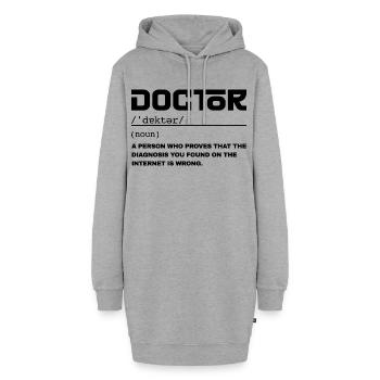 Definition Lustiger Doktor – Humor-Doktor - Hoodie-Kleid - Grau meliert - Vorne