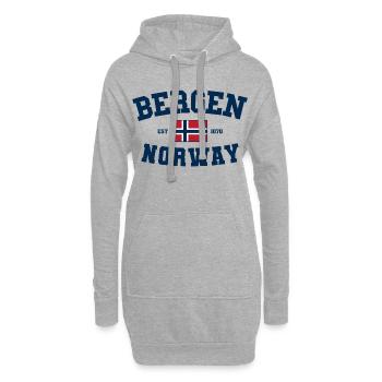 Bergen Norway Norwegen Urlaub Reise - Hoodie-Kleid - Grau meliert - Vorne