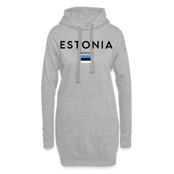 Drapeau estonien, design minimaliste élégant - Sweat-shirt à capuche long Femme - gris chiné - Devant