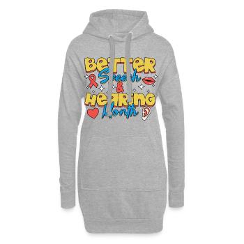 SLP Besseres Bewusstsein für Sprach- und Hörbewusstsein - Hoodie-Kleid - Grau meliert - Vorne