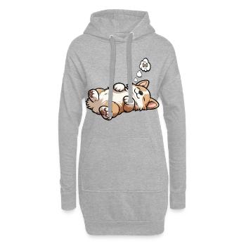 Corgi Corgis Welsh Corgi Propriétaires de Corgi Corgis - Sweat-shirt à capuche long Femme - gris chiné - Devant