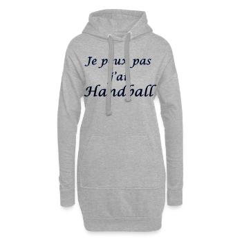 je peux pas j'ai handball - Sweat-shirt à capuche long Femme - gris chiné - Devant