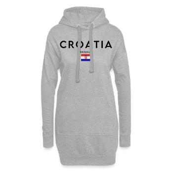 Drapeau croate, design minimaliste élégant - Sweat-shirt à capuche long Femme - gris chiné - Devant