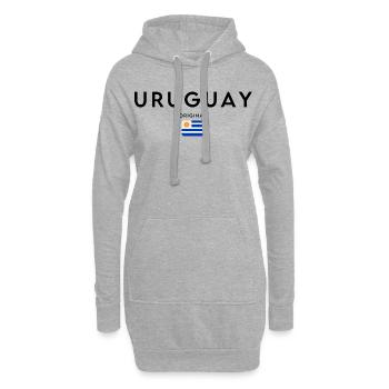 Fierté uruguayenne, design minimaliste et élégant - Sweat-shirt à capuche long Femme - gris chiné - Devant