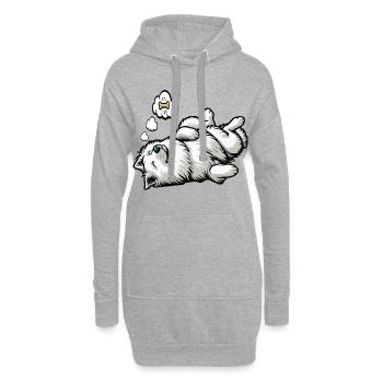 Weißer Schäferhund Schäferhund Schäferhunde - Hoodie-Kleid - Grau meliert - Vorne