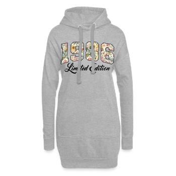 1986 Vintage Blumen College Jahrgang Design - Hoodie-Kleid - Grau meliert - Vorne
