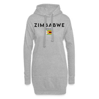 Fierté zimbabwéenne, design minimaliste et élégant - Sweat-shirt à capuche long Femme - gris chiné - Devant