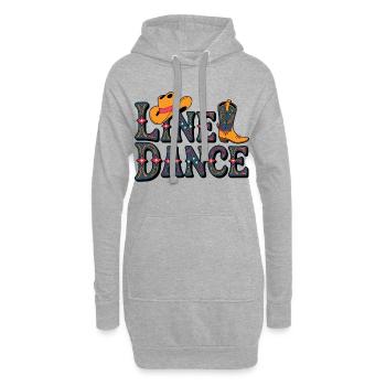 Line Dance Western Muster - Hoodie-Kleid - Grau meliert - Vorne
