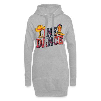 Line Dance Western Illustration - Hoodie-Kleid - Grau meliert - Vorne