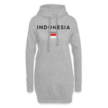 Fierté indonésienne, design minimaliste et élégant - Sweat-shirt à capuche long Femme - gris chiné - Devant