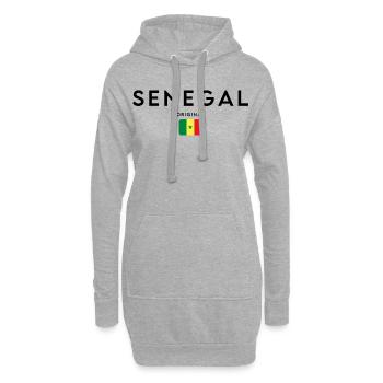 Fierté sénégalaise, design minimaliste et élégant - Sweat-shirt à capuche long Femme - gris chiné - Devant