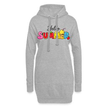 Hallo Sommer-Frutti-Briefe - Hoodie-Kleid - Grau meliert - Vorne