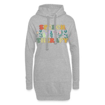 Sprachtherapie SLP Therapeut Retro Vintage Groovy - Hoodie-Kleid - Grau meliert - Vorne