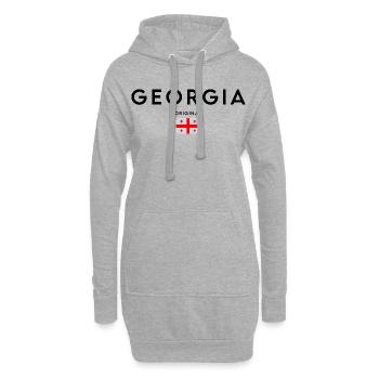 Drapeau de Géorgie, design minimaliste élégant - Sweat-shirt à capuche long Femme - gris chiné - Devant