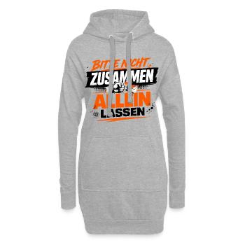 Bitte nicht zusammen allein lassen für Papa - Hoodie-Kleid - Grau meliert - Vorne