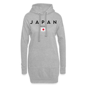 Japanischer Stolz, minimalistisches, elegantes Design - Hoodie-Kleid - Grau meliert - Vorne