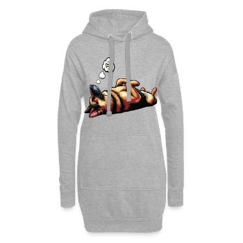 Berger allemand Chiens de berger Chiens de berger - Sweat-shirt à capuche long Femme - gris chiné - Devant