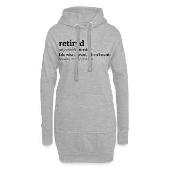 Retraité signifiant Retraité Définition Drôle - Sweat-shirt à capuche long Femme - gris chiné - Devant