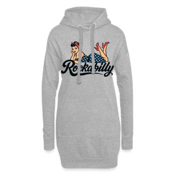 Pin-Up Rockabilly : Femme vintage en robe jupon - Sweat-shirt à capuche long Femme - gris chiné - Devant