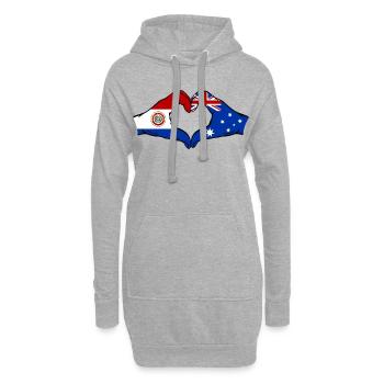 Paraguay Australien Flagge Herz - Hoodie-Kleid - Grau meliert - Vorne