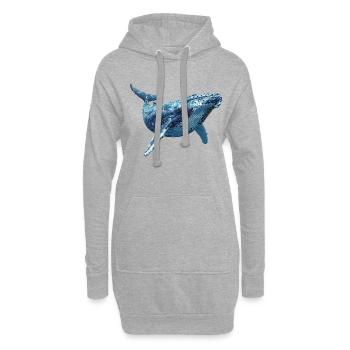 Baleine à bosse - Sweat-shirt à capuche long Femme - gris chiné - Devant
