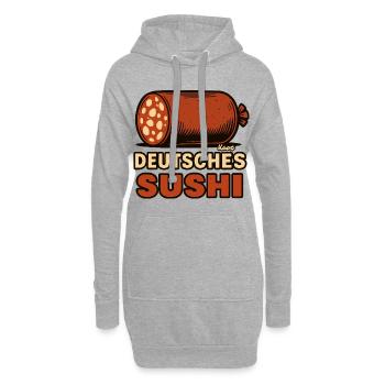German Sausage Sushi Fusion - Hoodie Dress - heather grey - Front