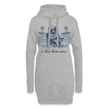 Lustiger Waschbär-Baseball Ich wohne jetzt hier - Hoodie-Kleid - Grau meliert - Vorne
