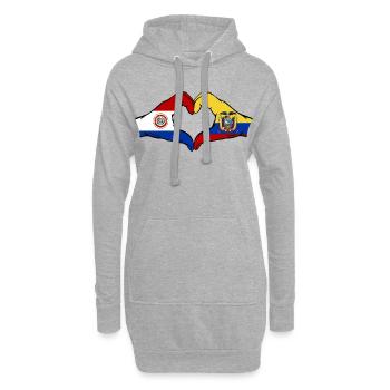 Paraguay Drapeau de l’Équateur Mains en forme de cœur - Sweat-shirt à capuche long Femme - gris chiné - Devant