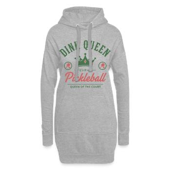 Pickleball, Dink, Königin, Königin des Hofes, witzig - Hoodie-Kleid - Grau meliert - Vorne