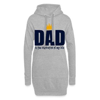 Papa est mon inspiration Chemise King - Sweat-shirt à capuche long Femme - gris chiné - Devant