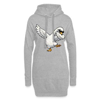 Dabbing Schwan - Hoodie-Kleid - Grau meliert - Vorne