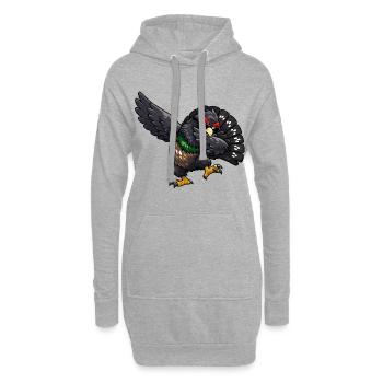 Dabbing Auerhahn - Hoodie-Kleid - Grau meliert - Vorne