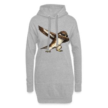 Dabbing Bussard - Hoodie-Kleid - Grau meliert - Vorne